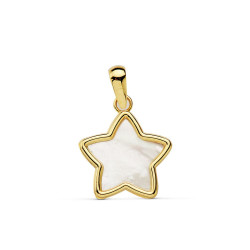 Colgante estrella de nácar oro amarillo 18858