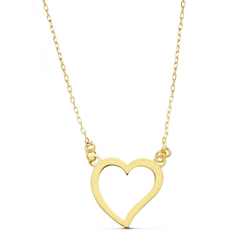 Colgante de corazón en oro amarillo de 18k 16841