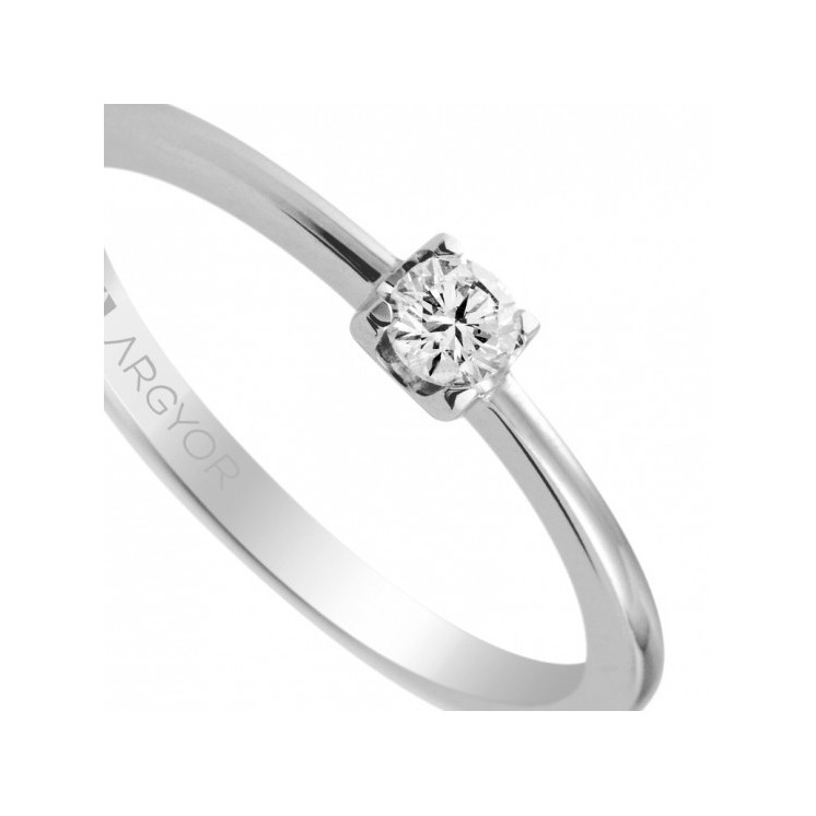 Zoom de anillo de compromiso oro blanco diamante de 0,10ct