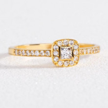 Precio Anillo de compromiso en oro de 18k amarillo y diamantes