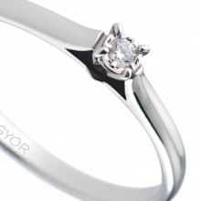 Zoom de anillo de compromiso oro blanco 18k con diamante de 0,03ct
