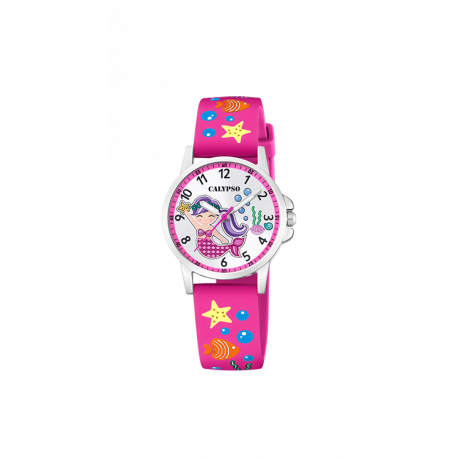 Reloj Calypso sirena analógico pulsera rosa K5782/3 Joyería
