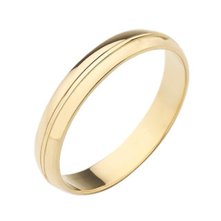 Alianza de boda 18k oro amarillo 3,50 mm linea central