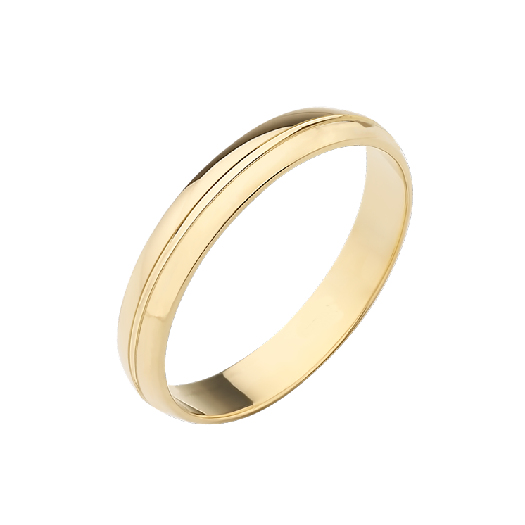 Alianza de boda 18k oro amarillo 3,50 mm linea central