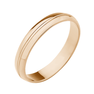 Alianza de boda 18k oro rosa 3,50 mm linea central