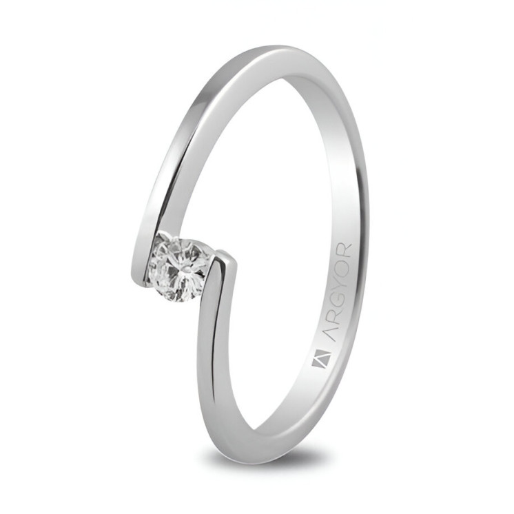 Anillo de compromiso oro blanco con diamante de 0,10ct