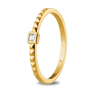 Anillo solitario oro amarillo con circonita talla princesa 74A0086Z