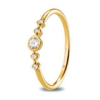 Anillo compromiso oro amarillo con diamantes 0,16ct