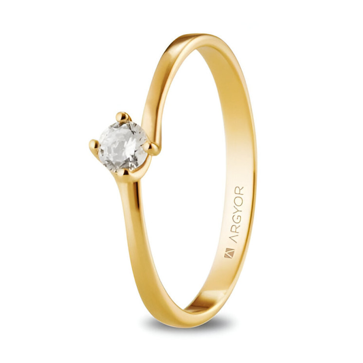 Solitario de compromiso de oro amarillo con diamante 0,16ct