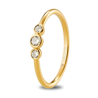 Anillo de compromiso oro amarillo 3 diamantes 0,16ct