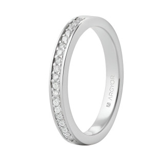 Anillo de oro blanco con 19 diamantes 0,23ct