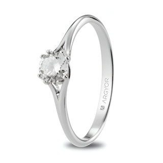 Solitario de compromiso oro blanco y diamante 0,35 ct