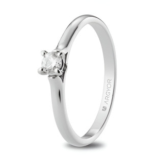 Solitario de compromiso oro blanco y diamante de 0,15ct