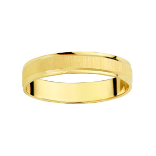 Alianza de boda oro amarillo 18k bisel pulido y centro mate