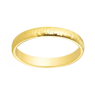 Alianza artesanal texturizada de oro amarillo 3mm oro 18k