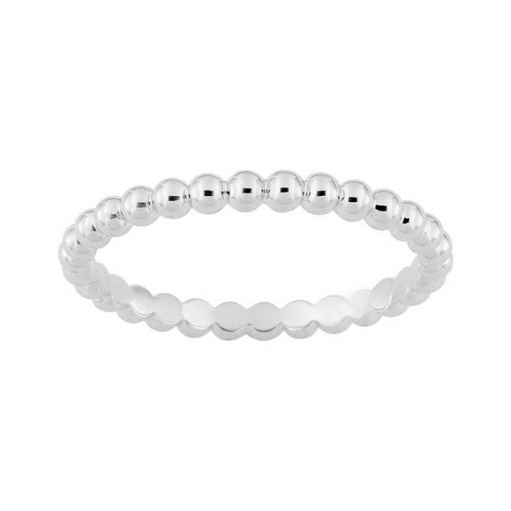 Alianza bolitas de oro blanco 18 kilates