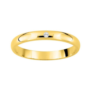 Alianza con diamante oro amarillo de 18k interior confort de 2,50 mm