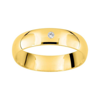 Alianza con diamante oro amarillo de 18k interior confort de 4,50 mm