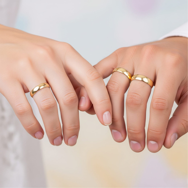 Alianza de boda oro amarillo de 18k pulido de 4,50 milímetros