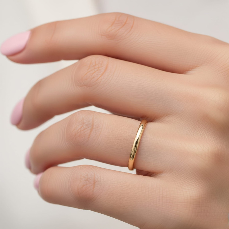 Alianza de boda oro amarillo de 18k pulido de 2 milímetros