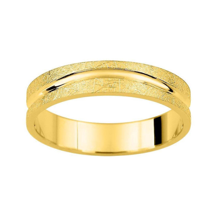 Alianza 18 kilates en oro amarillo 4mm efecto hielo - foto 1