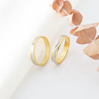 Alianza 18k en oro amarillo y blanco satinado con diamante - foto 2
