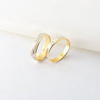 Alianza 18k oro amarillo y blanco brillo con diamante - foto 3