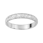 Alianza artesanal texturizada de oro blanco 3mm oro 18k - foto 1