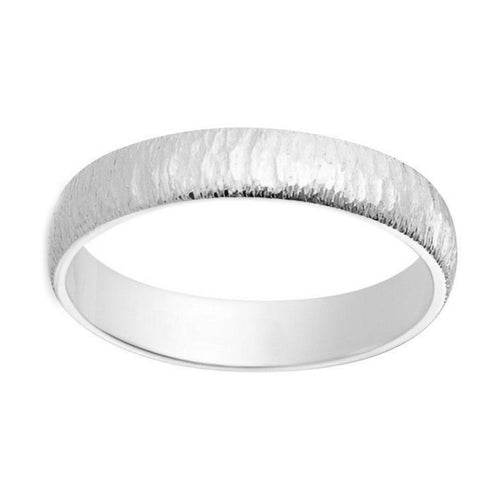 Alianza artesanal texturizada de oro blanco 4mm oro 18k - foto 1