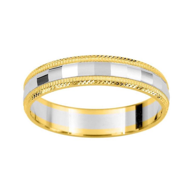 Alianza bicolor 18k modelo espejos - foto 1