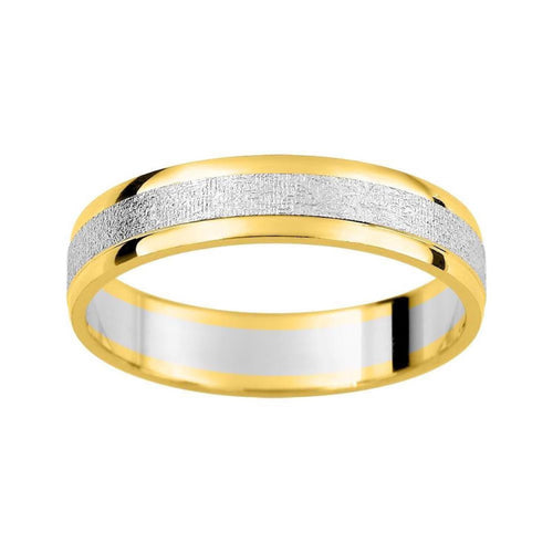 Alianza bicolor oro blanco y amarillo 4 milímetros - foto 1