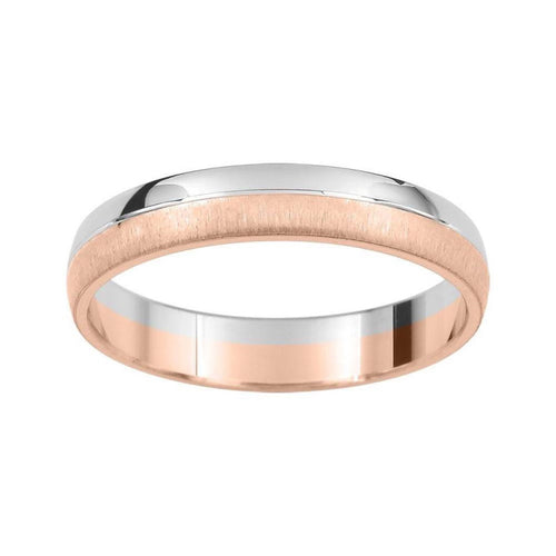 Alianza combinada de oro blanco y rosa con 3,5mm ancho - foto 1