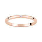 Alianza de boda 1,80mm anchura en oro rosa con diamante - foto 1