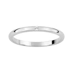 Alianza de boda 1,80mm media caña oro blanco con diamante - foto 1