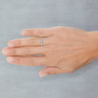 Alianza de boda 4 milímetros oro blanco facetado - foto 2