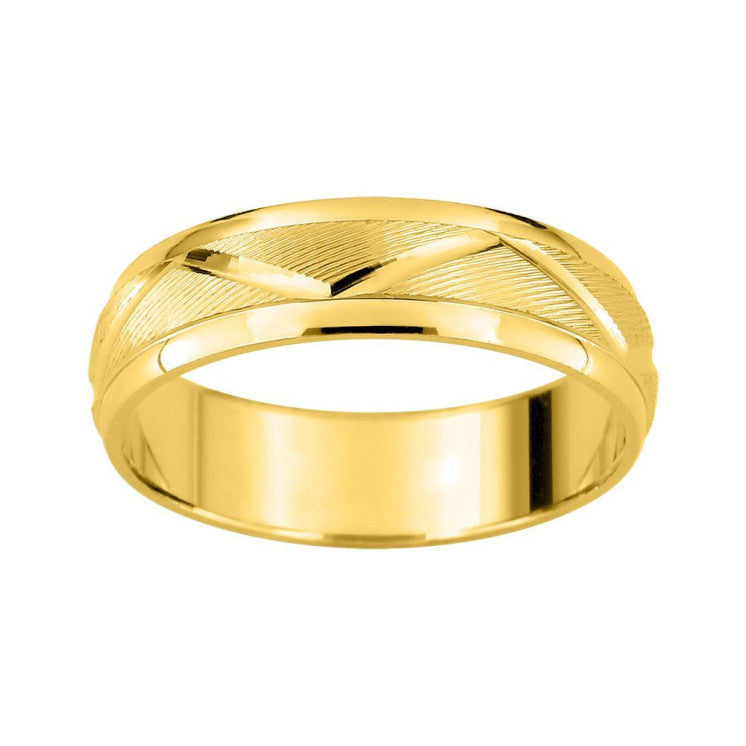 Alianza de boda 9 kilates amarillo ancha modelo zig-zag - foto 1