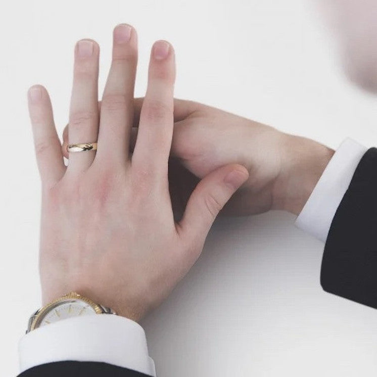 Alianza de boda 9 kilates clásica oro amarillo de 4 milímetros - foto 2