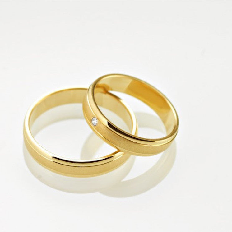 Alianza de boda 9 kilates oro amarillo con acabado mate arena - foto 3
