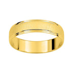 Alianza de boda 9 kilates oro amarillo doble bisel y centro matizado - foto 1