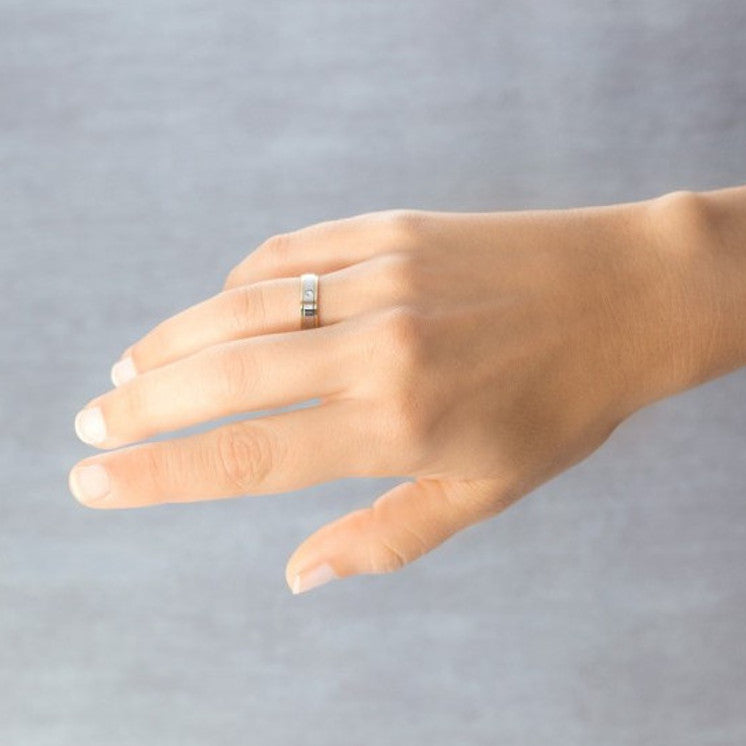 Alianza de boda bicolor acabado pulido 5 milímetros - foto 4