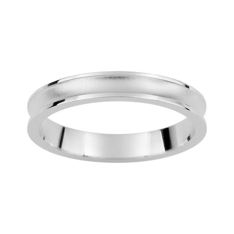 Alianza de boda cóncava oro blanco 3mm - foto 1