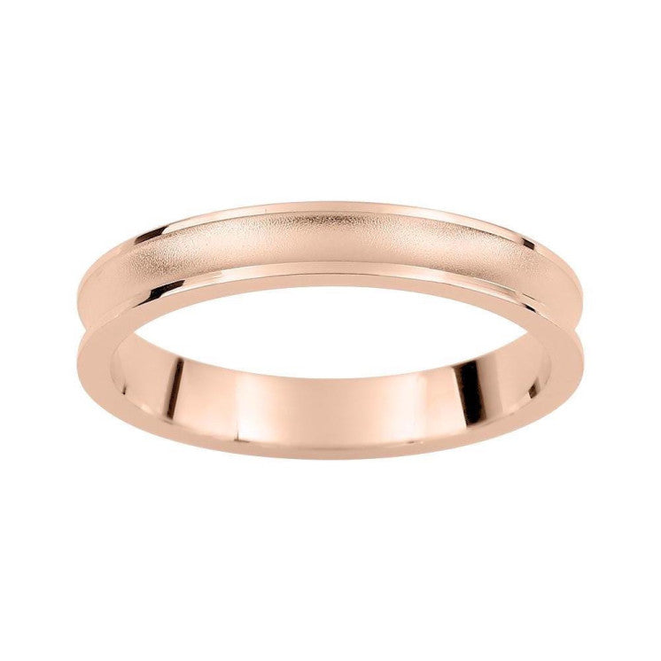 Alianza de boda cóncava oro rosa 3mm - foto 1