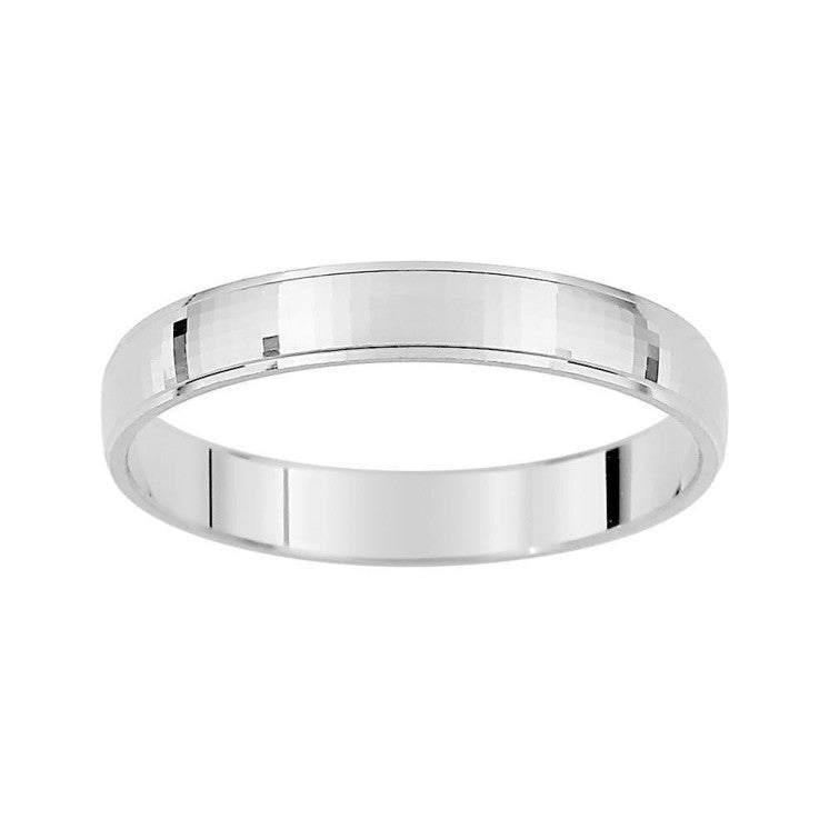 Alianza de boda facetada de oro blanco mod. Espejos - foto 1