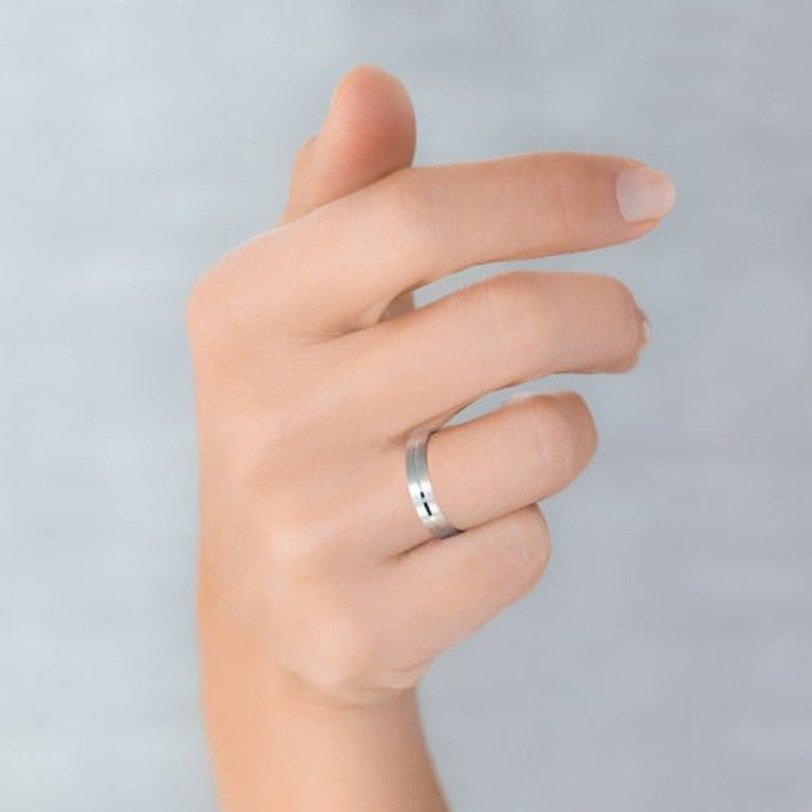 Alianza de boda mate y brillo oro 18k - foto 2