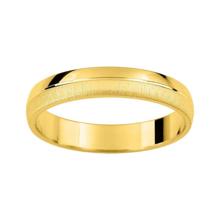 Alianza de boda oro amarillo brillo y matizada 3,5mm - foto 1