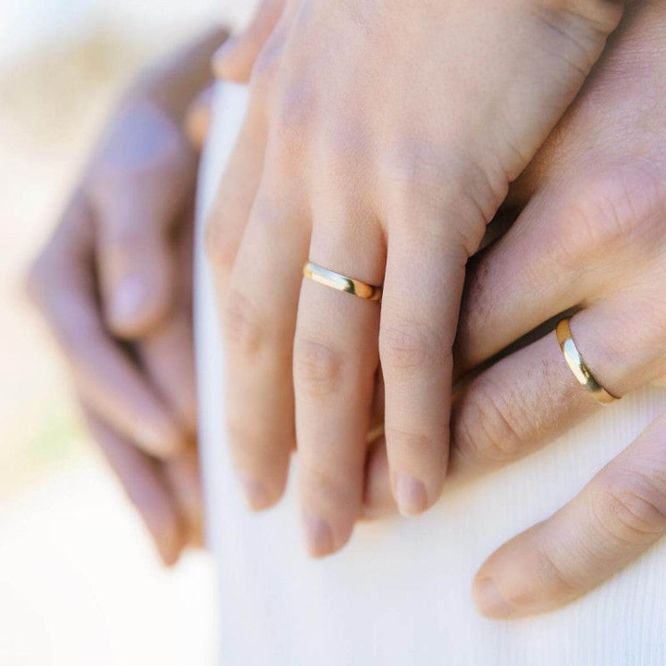 Alianza de boda oro amarillo de 18k pulido de 3 milímetros - foto 3