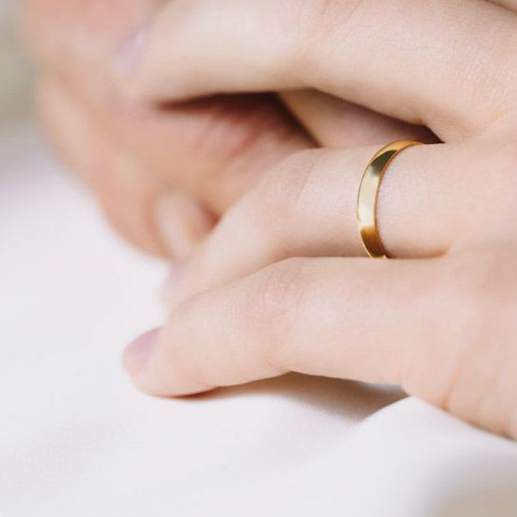 Alianza de boda oro amarillo de 18k pulido de 3 milímetros - foto 4