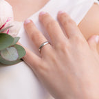 Alianza de boda oro blanco brillo y matizada de 3,5mm - foto 3