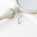 Alianza de boda oro blanco brillo y matizada de 3,5mm - foto 4