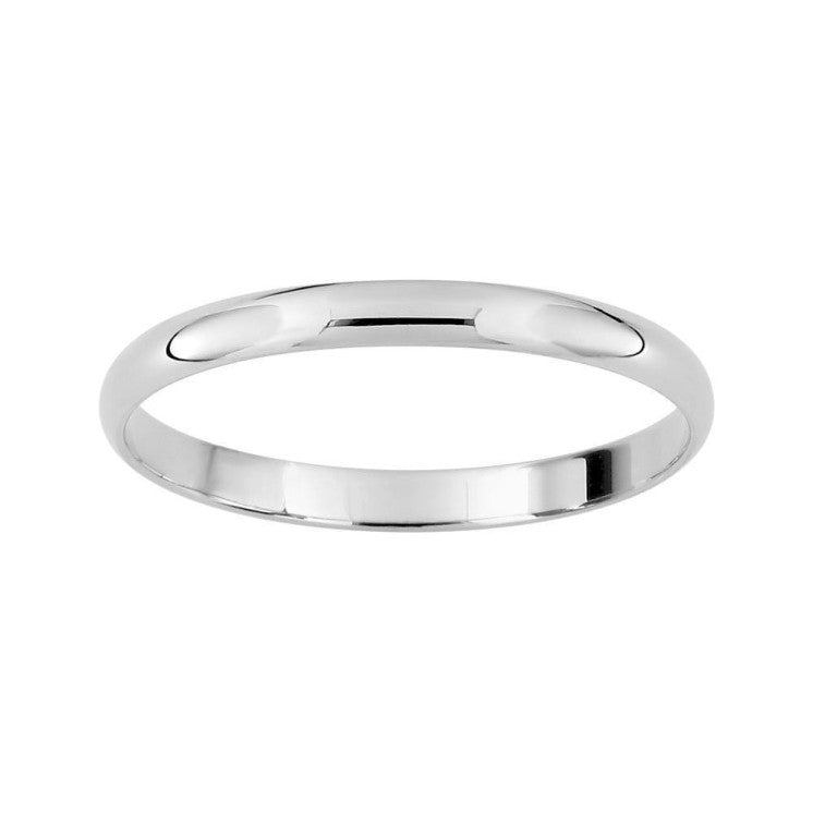 Alianza de boda oro blanco de 18k pulido de 2 milímetros - foto 1